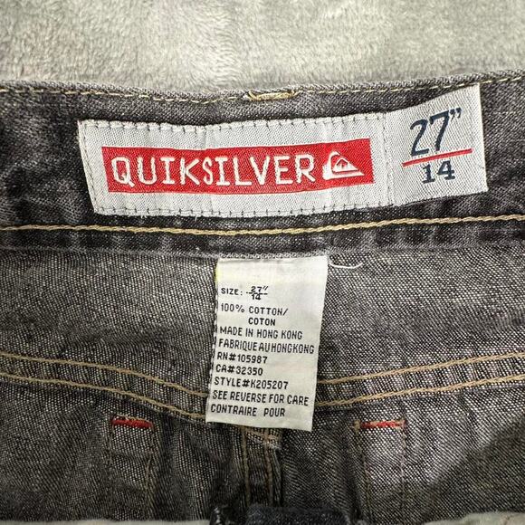 Vintage Quiksilver Charcoal Grey Baggy Denim Jeans Size 27 - Picture 3 of 8